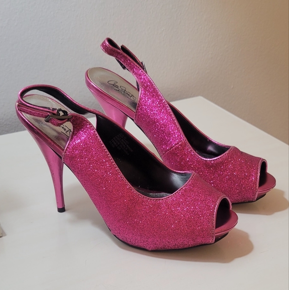 WOMENS SIZE 8 SPARKLY HEELS - Picture 4 of 6